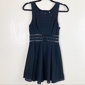 Free people daisy waist mini black dress